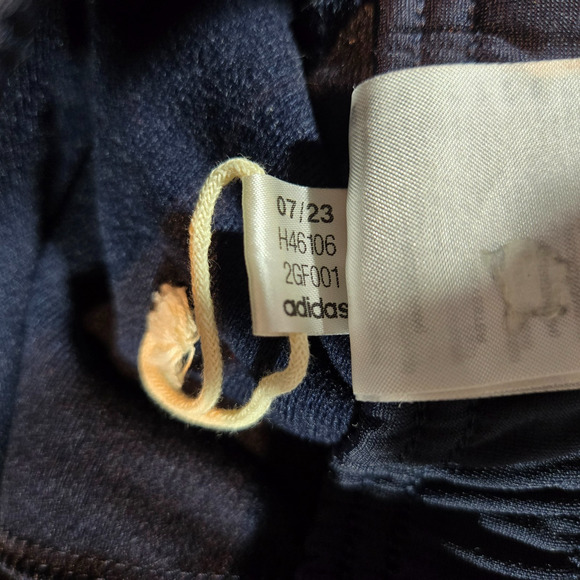 Adidas 3 Stripes Track Pants Men L Blue White Tapered Athletic Joggers Sportwear - Picture 7 of 13